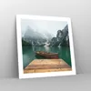 Poster - Poster ohne Rahmen - Berge See Boot - 50x50 cm - Produktbild-Vorschau 7