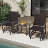 COSTWAY 3-tlg. Gartenmöbel Set mit gepolstertem Sitz, Produktbild-Vorschau 2