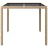 vidaXL Gartentisch 90x90x75 cm Gehärtetes Glas Poly Rattan Produktbild-Vorschau 4