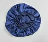 INF Bonnet de nuit en satin avec strass Bleu marine Voir les images du produit 2
