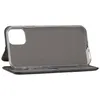 A black book-style phone case for an iPhone 11 is shown open, with the phone holder section visible. Produktbild-Vorschau