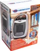 The image shows the retail packaging of a ceramic heater. Voir les images du produit