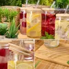 Bicchieri Relaxdays con coperchio in bambù e cannuccia, set Anteprima dell’immagine prodotto 3