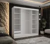 Schwebetürenschrank 3-türig 250x205 cm weiß mit 3 Spiegeln Produktbild-Vorschau 2