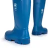 A close-up, studio shot of two blue rubber boots. Produktbild-Vorschau