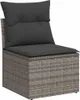 vidaXL Gartensofa ohne Armlehnen mit Kissen Grau Poly Produktbild-Vorschau 1