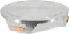 A stainless steel lid with wooden handles for a fire pit. Produktbild-Vorschau