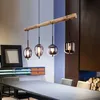 Hängeleuchte, Glasschirm, Holzoptik, braun, H 130 cm Produktbild-Vorschau 7