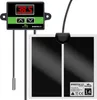 A product shot of a Terrario Amantea 2.0 heating mat with its thermostat. Voir les images du produit