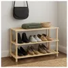 Scaffale per scarpe a 3 ripiani Anea in legno naturale Anteprima dell’immagine prodotto 4
