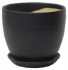 Keramik-Blumentopf, Schwarz Matt, Durchmesser 14,5 Cm, Höhe Produktbild-Vorschau 2