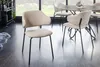Design Stuhl VOGUE greige Bouclé schwarze Metallbeine Produktbild-Vorschau 3