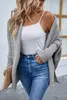 ASKSA Damen Cardigan Pullover Grob Gestrickt Wickel Produktbild-Vorschau 3