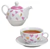 Tea for One Tee Set Herzen rosa gold Produktbild-Vorschau 1