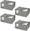 4x Aufbewahrungstasche für Bettdecken Grau 55x45x25 cm mit Produktbild-Vorschau 1