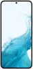 A white Samsung Galaxy S22 smartphone with a blue abstract wallpaper displayed on the screen. Produktbild-Vorschau