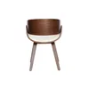 Miliboo - Design-Stuhl Weiß und dunkles Holz Nussbaum BENT Produktbild-Vorschau 5