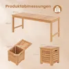 COSTWAY Gartenbank Holz mit 3 Aufbewahrungsboxen, Holzbank Produktbild-Vorschau 3