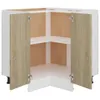 An empty corner kitchen cabinet with two doors open. Produktbild-Vorschau
