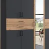 Kleiderschrank mit Spiegel, 225 cm breit modern in graphit Produktbild-Vorschau 3