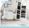 COSTWAY Skříňka na šperky se zrcadlem, s osvětlením, Náhled obrázku produktu 4