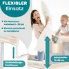 A mother and daughter are playfully interacting with pillows near a baby bed guard rail. Produktbild-Vorschau