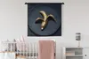 MuchoWow® Wandteppich Wandbehang Goldene Banane auf dunklem Produktbild-Vorschau 2
