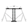 A black TV wall mount stand is shown against a white background, with faded outlines of the stand in different positions to illustrate its range of motion. Podgląd zdjęcia produktu