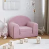 vidaXL Divano letto per bambini rosa morbido peluche Anteprima dell’immagine prodotto 2