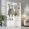 Merax garderobe met schoenenbank en spiegel, gangkast met Productafbeelding-voorbeeld 1