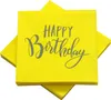 Servietten zum Geburtstag 'Happy Birthday' gelb & grau (20 Produktbild-Vorschau 1