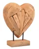 BURI Teak Herz Skulptur auf Ständer massiv - 30 cm Tisch Produktbild-Vorschau 6