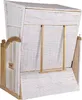 Strandkorb Ostsee 2-Sitzer 120cm breit in Weiß Beige Blau Produktbild-Vorschau 4