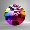 Wanduhr - Rund - Glasuhr - Abstrakt bunt entwurf muster - Produktbild-Vorschau 3