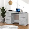 Scrivania grigio cemento 140x50x77 cm materiale a base di Anteprima dell’immagine prodotto 3