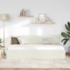 vidaXL Narożna rama łóżka z zagłówkiem kremowa 90 cm x 200 Podgląd zdjęcia produktu 3