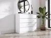 Komoda s 8 zásuvkami, matná biela, 138 x 101 x 39 cm Náhľad obrázku produktu 2