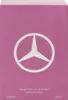 The image shows the front of a pink perfume box with the Mercedes-Benz logo. Produktbild-Vorschau