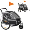 HOMCOM 2 in 1 Kinderanhänger klappbar Fahrradanhänger mit Produktbild-Vorschau 1