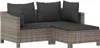 vidaXL 3-tlg. Garten-Lounge-Set mit Kissen Grau Poly Rattan Produktbild-Vorschau 1