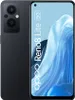 A black Oppo Reno8 Lite 5G smartphone is shown from the front and back, with the screen displaying marketing text. Podgląd zdjęcia produktu