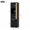 Merax Vitrine mit LED-Beleuchtung, Hochschrank mit 2 Türen Produktbild-Vorschau 6