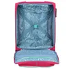An open pink suitcase with a blue interior. Produktbild-Vorschau