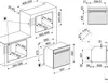 Technical drawing with dimensions for an oven installation. Podgląd zdjęcia produktu