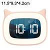 A pink cat-shaped digital alarm clock displaying the time. Produktbild-Vorschau