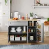 A kitchen island with storage and a wooden countertop in a kitchen setting. Náhled obrázku produktu