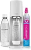 A white SodaStream machine with two bottles and a CO2 cylinder. Produktbild-Vorschau