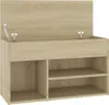 vidaXL Panca per scarpe rovere Sonoma 80x30x45 cm Materiale Anteprima dell’immagine prodotto 4