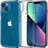 A clear protective case for an iPhone 13 is shown, with the phone inside the case. Produktbild-Vorschau
