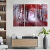 DEQORI Glasbild Echtglas 3x50x100 cm 'Roter Blätterwald' Produktbild-Vorschau 3
